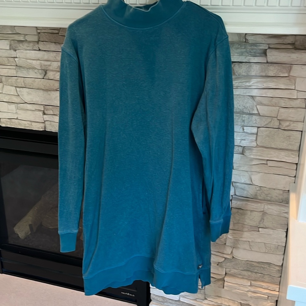 Everyday Teal Long-Sleeve Tunic Dress